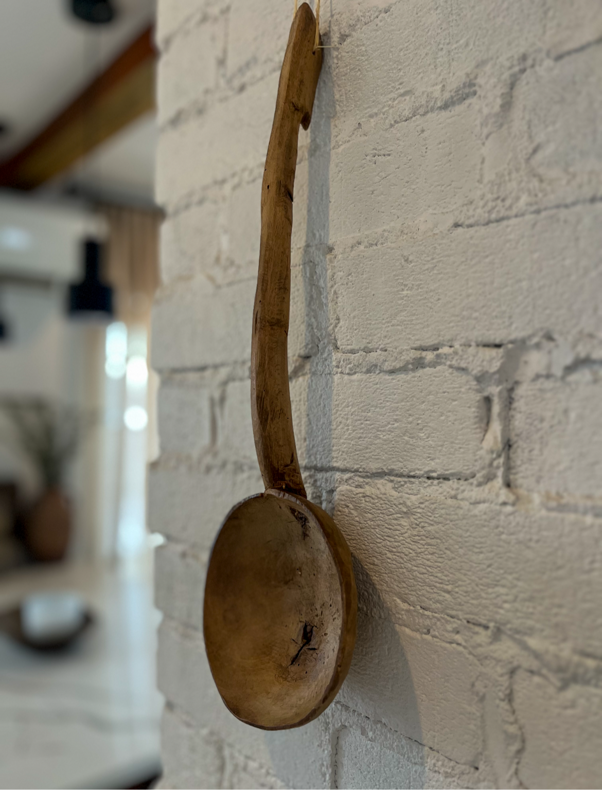 Antique hand carved French serving spoon