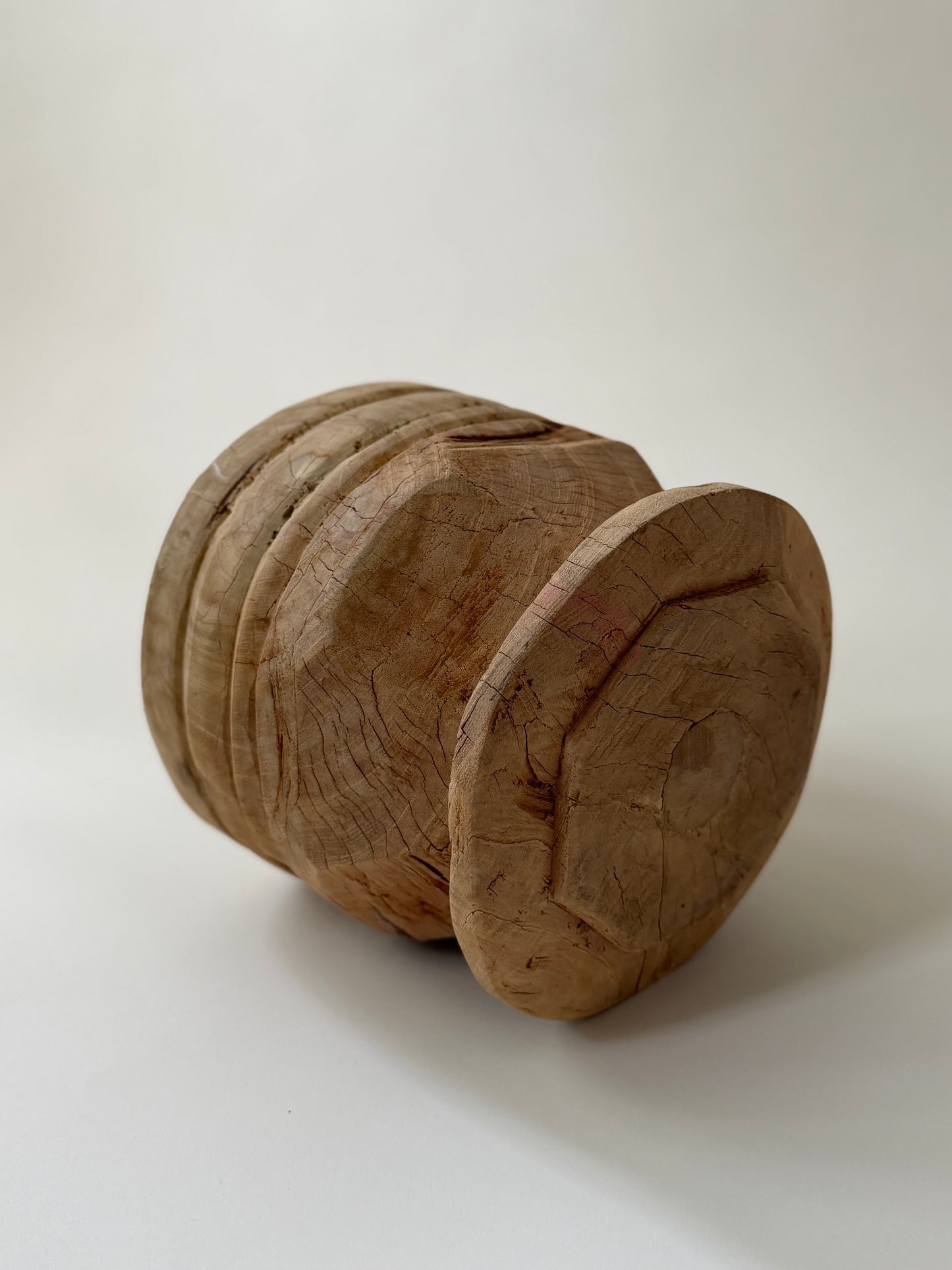 Carved Wood Mortar - Bleached