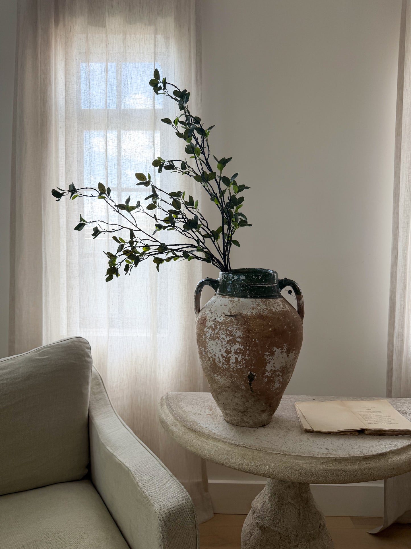 Konya Pot - Beyaz Patina