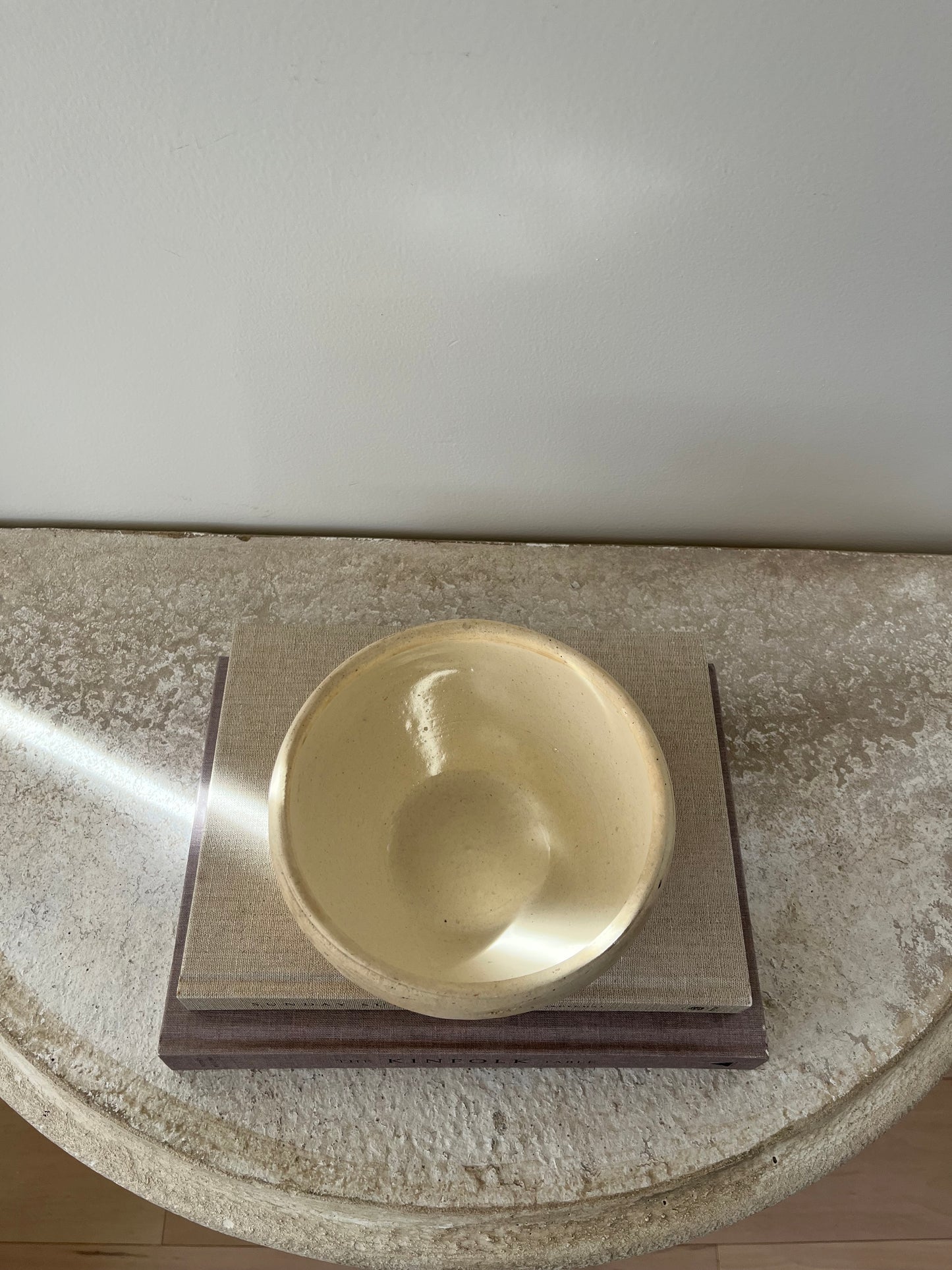 Antique French Stoneware Bowl, Cream