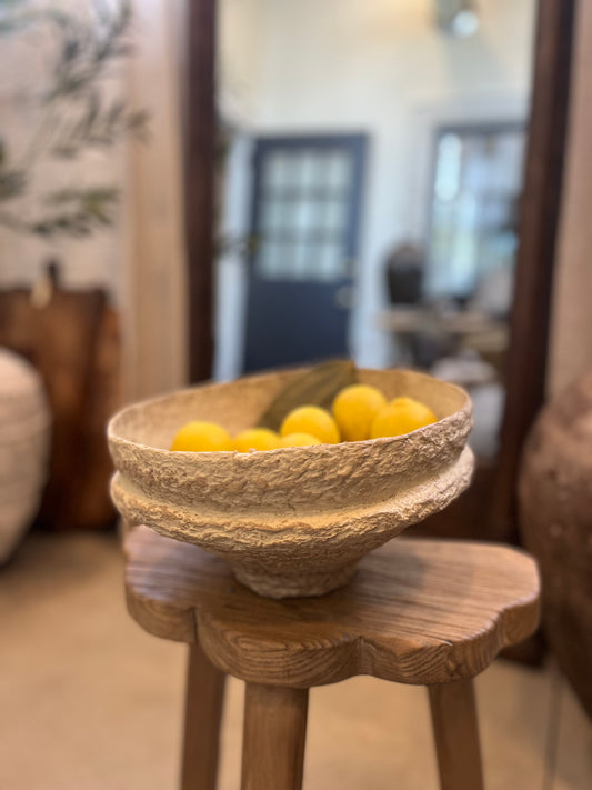 Vintage paper mache bowl, large