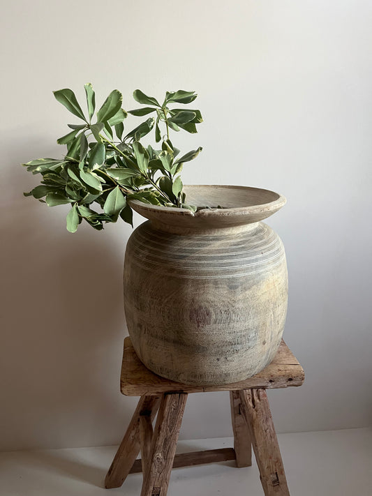 Vintage Teakwood Pot, XL No. 001