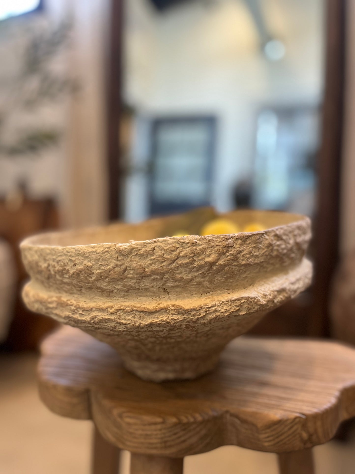 Vintage paper mache bowl, large