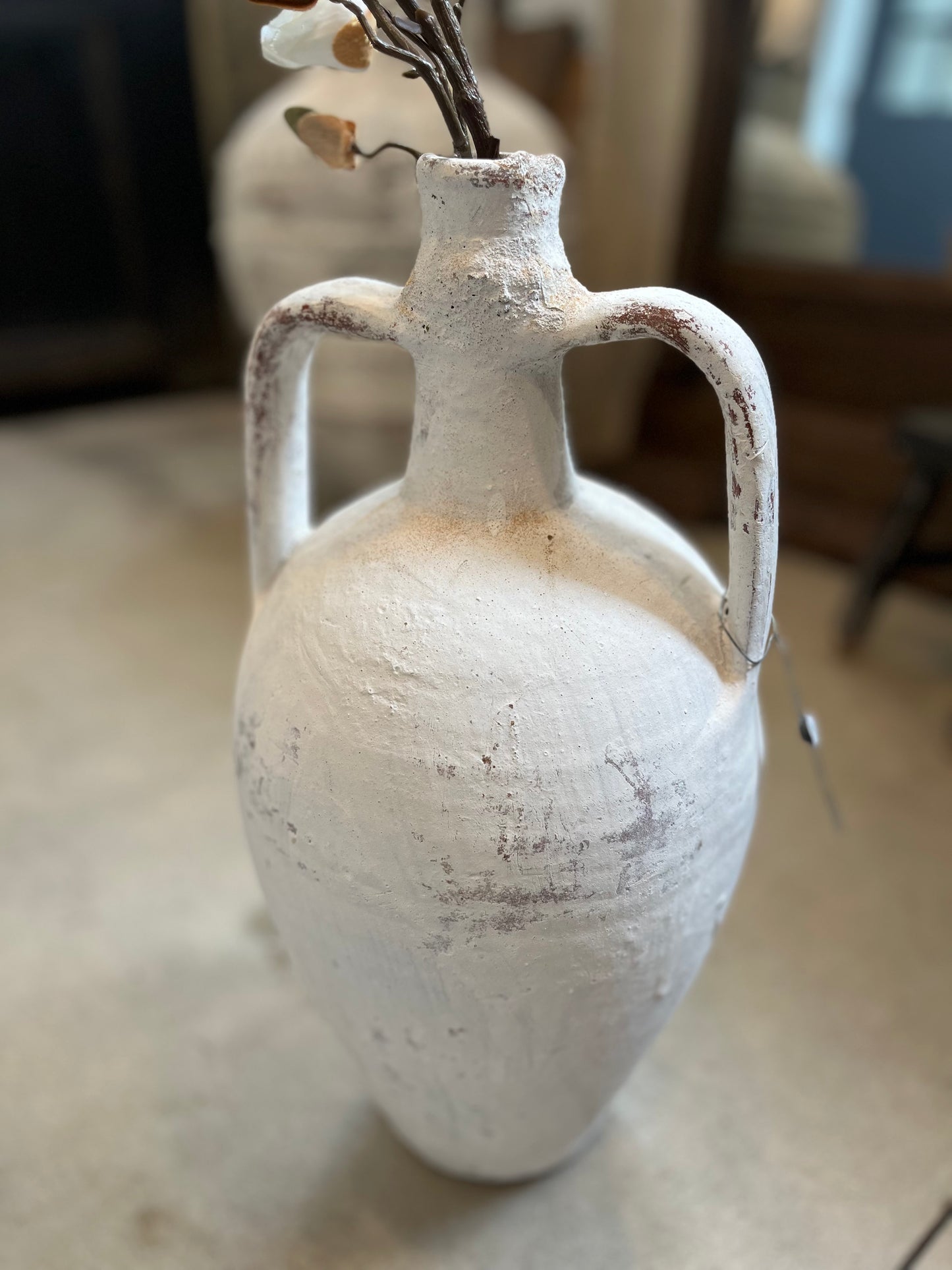 Elena whitewashed amphora, large