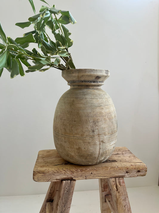 Bleached Teakwood Vase, Large No. 001