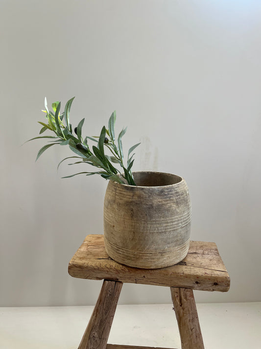 Bleached Teak Vintage Honey Pot, Medium No. 002