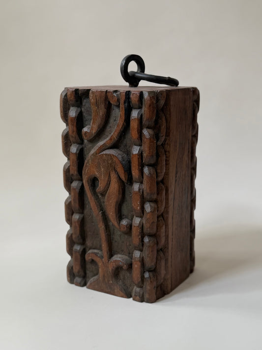 Found Door Stop - Wood & Iron