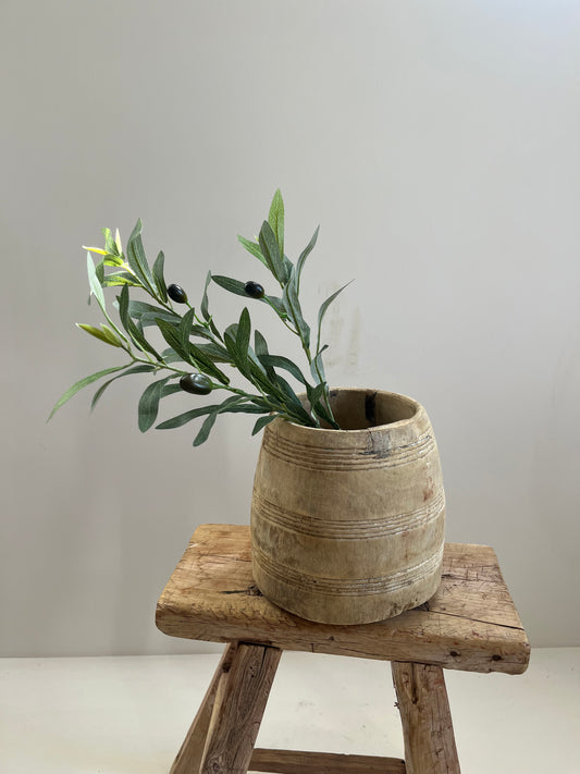 Bleached Teak Vintage Honey Pot, Medium No. 001