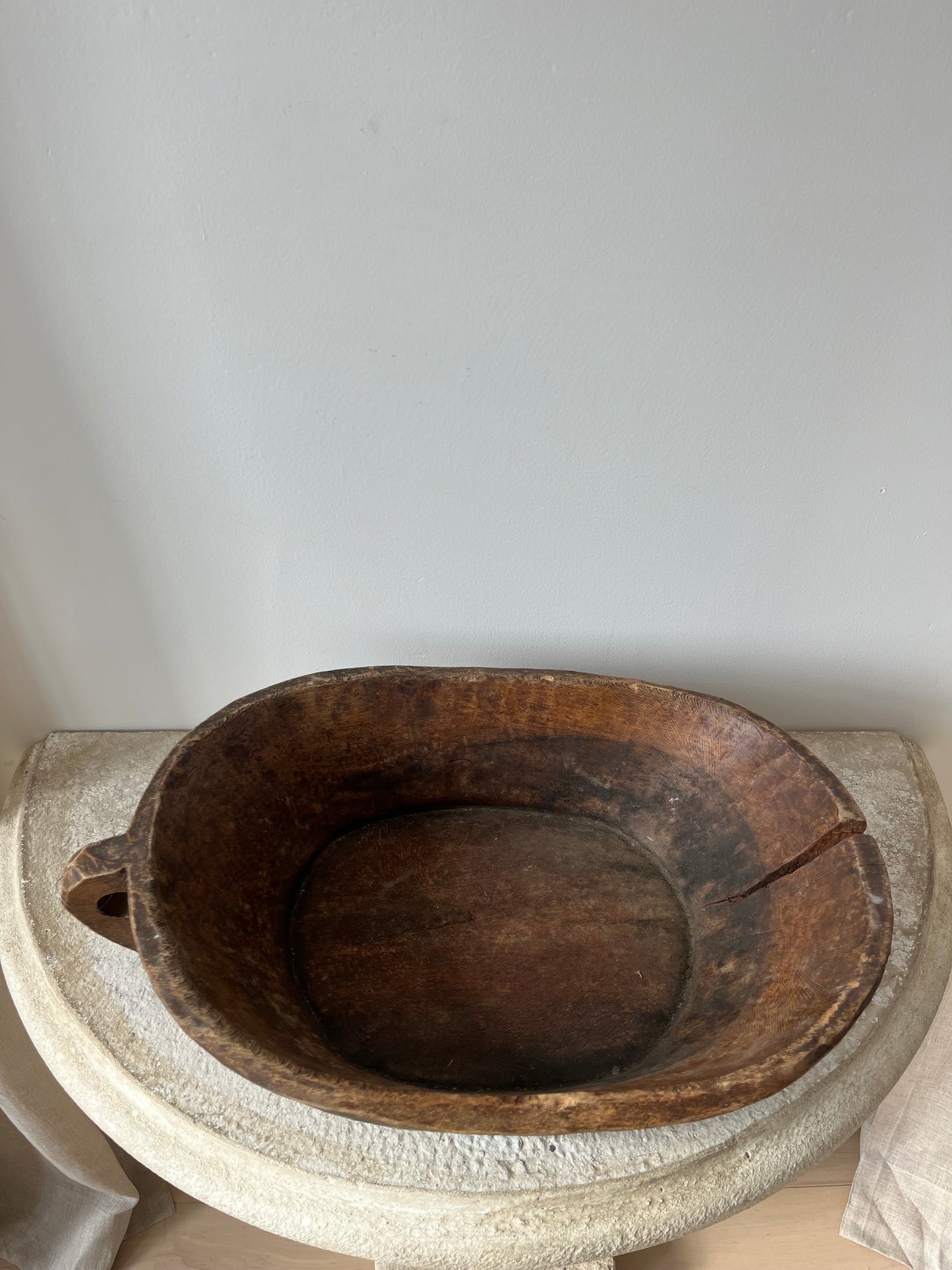 Large Antique Dough Bowl