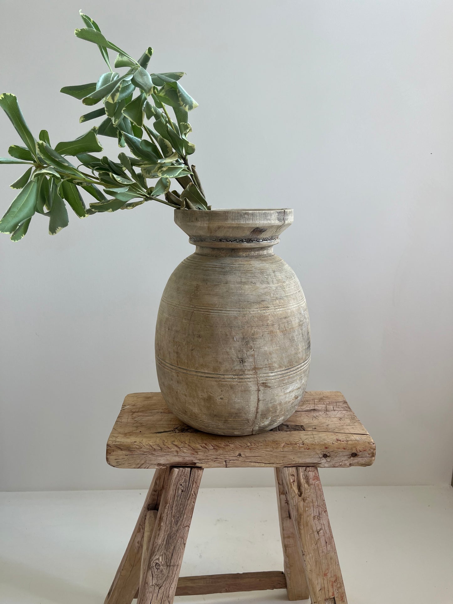 Bleached Teakwood Vase, Large No. 001