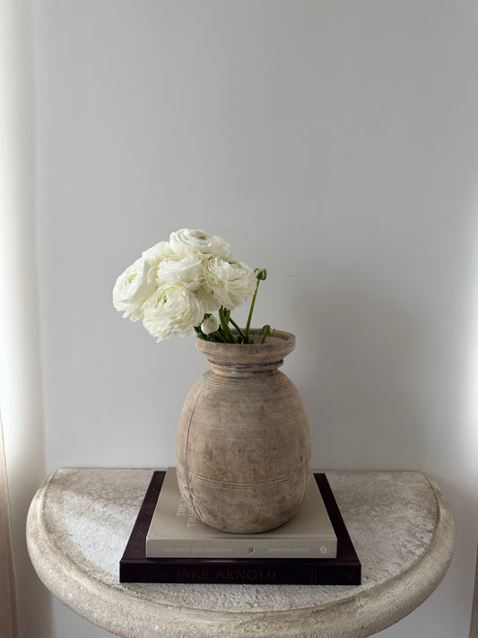 Bleached Teakwood Vase, Large No. 001