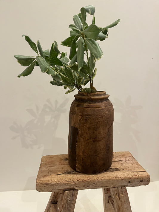 Natural Teak Wood Vase, Small No. 001