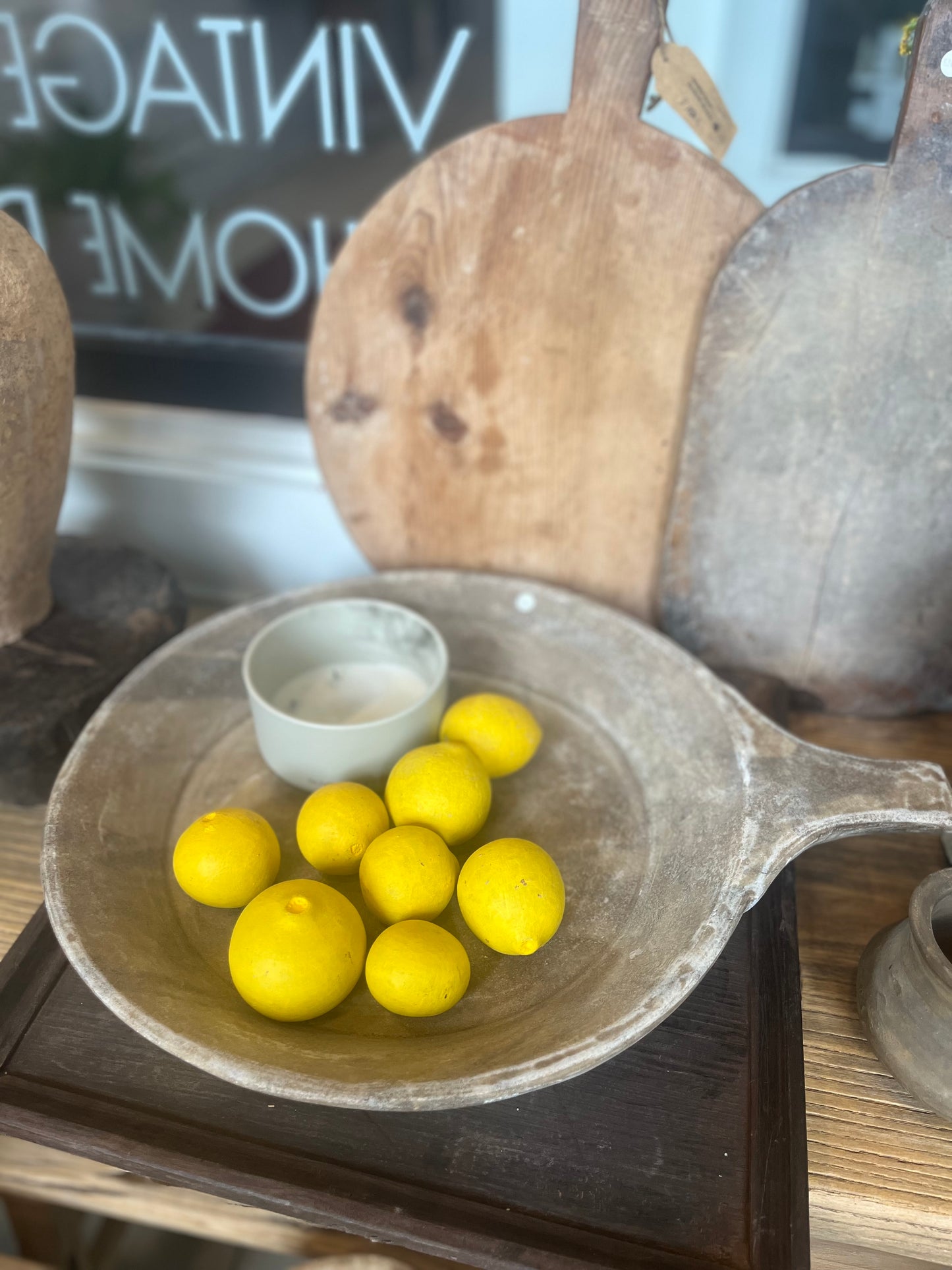 Antique marble Parat tray with handle