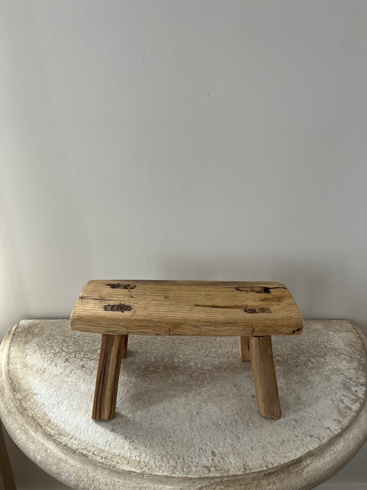 Mini Vintage Elm Stool II