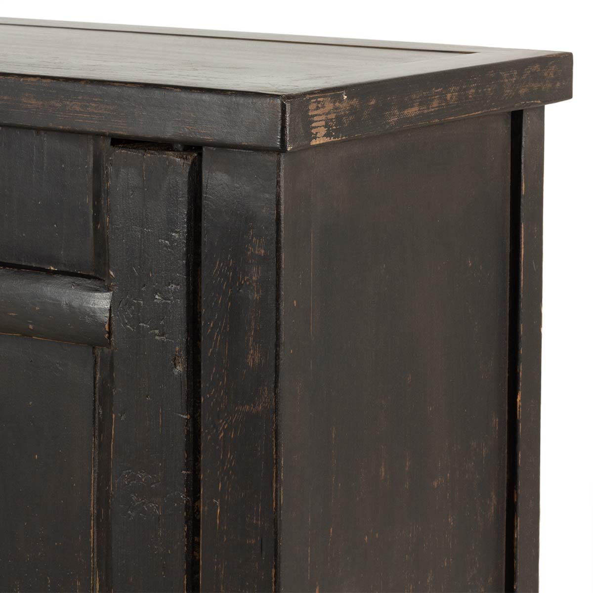 Nerine Weathered Black Four Door Elm Cabinet