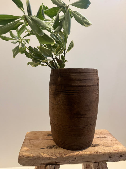 Natural Teak Wood Vase, Medium No. 002