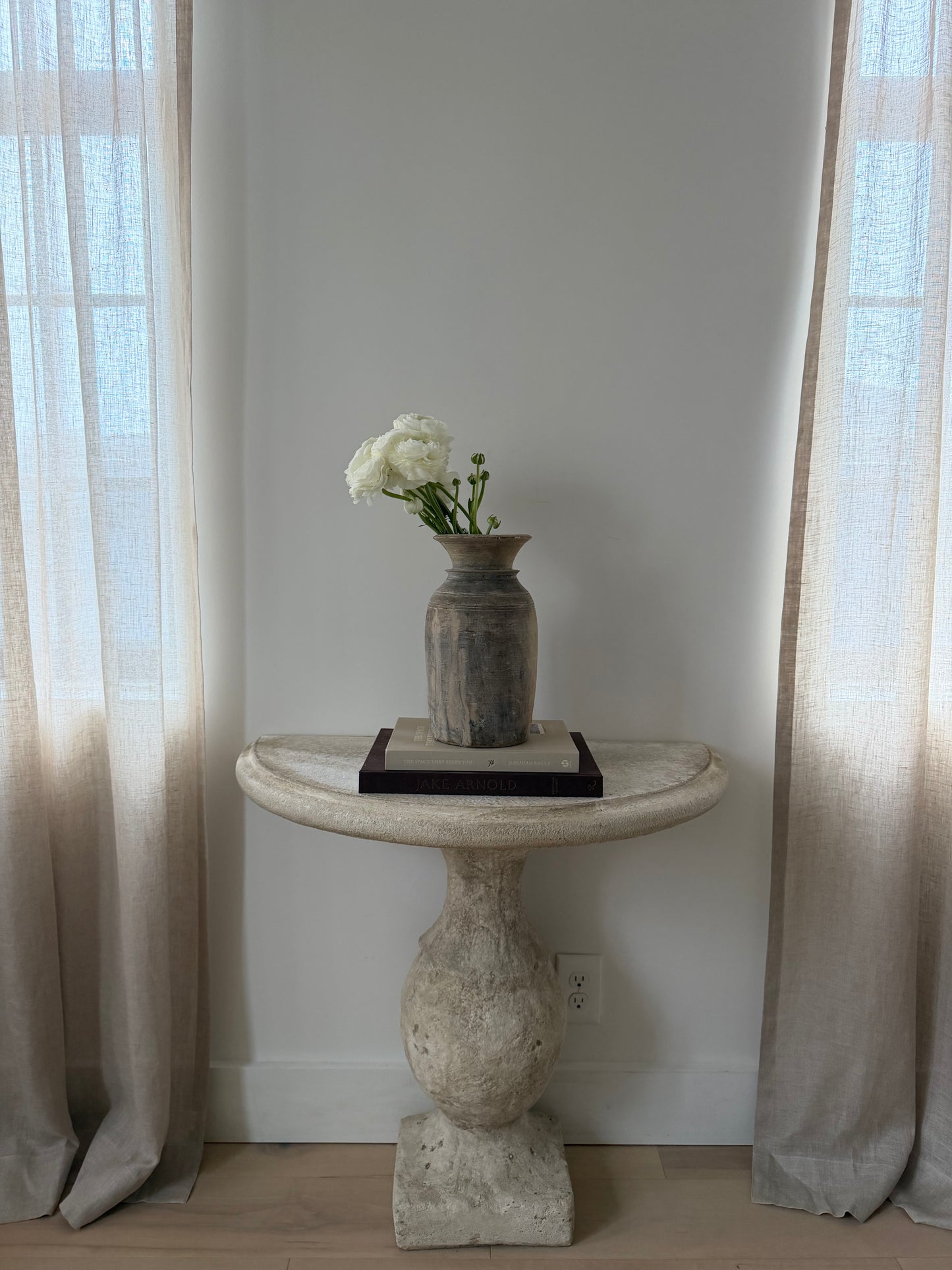 Bleached Vintage Teakwood Vase, Medium No. 003