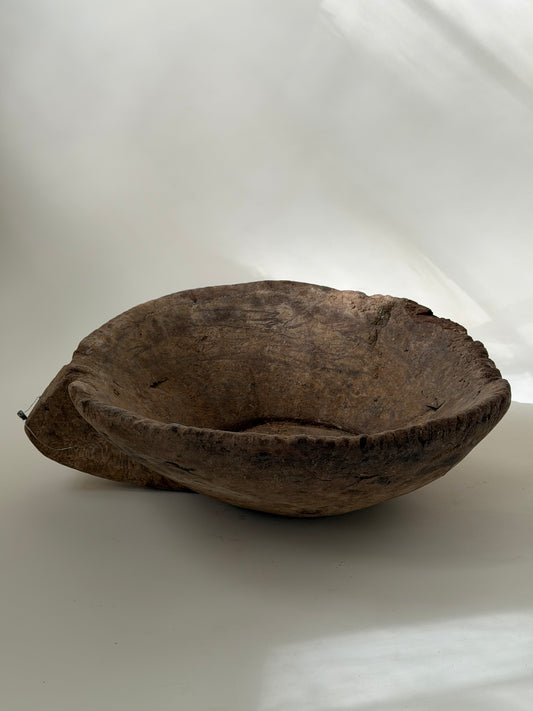Solid Handle Antique Dough Bowl