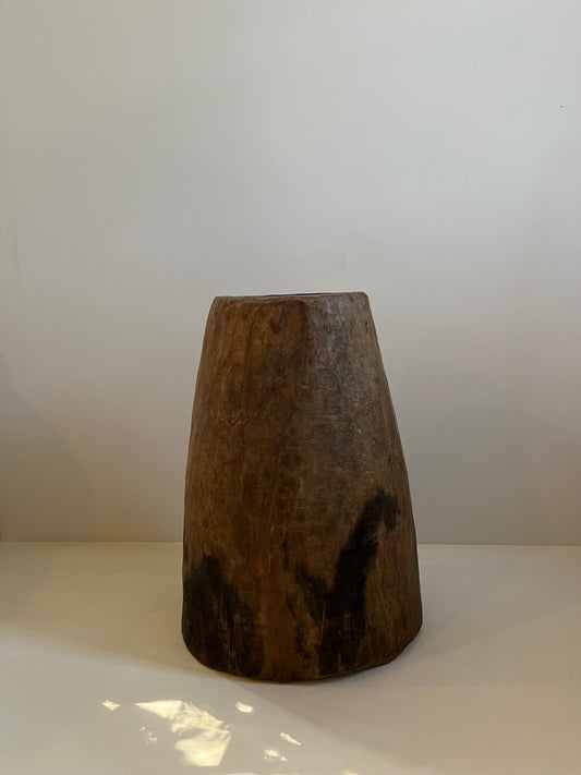 Carved Wood Planter Pot No. 001