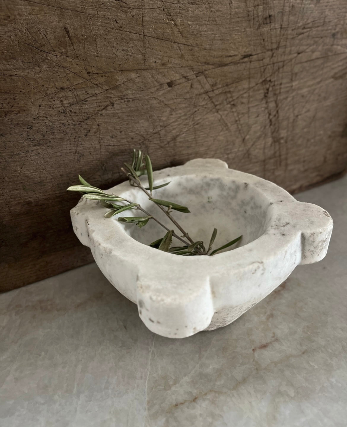 Antique French marble mortar