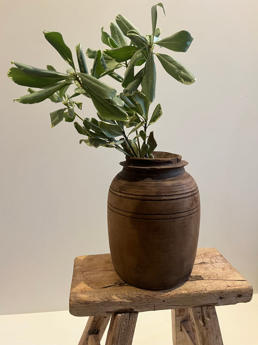 Natural Teak Wood Vase, Medium No. 003