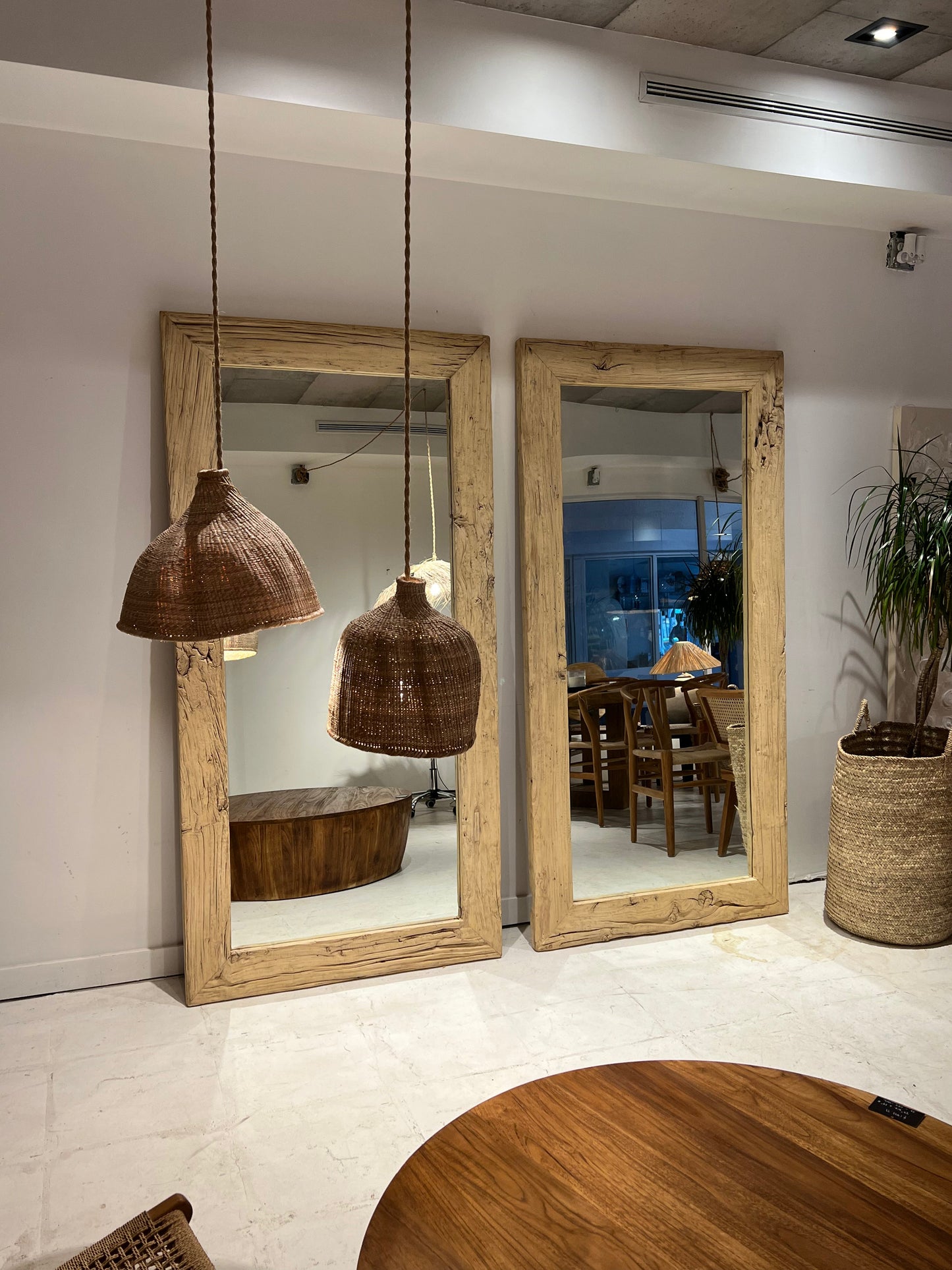 Vintage Elm Floor Mirror