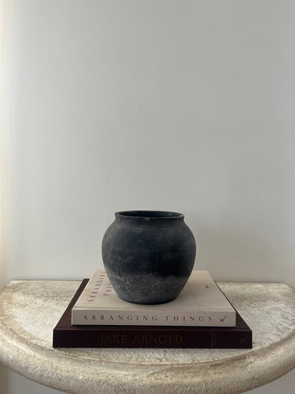 Vintage Black Clay Pot III