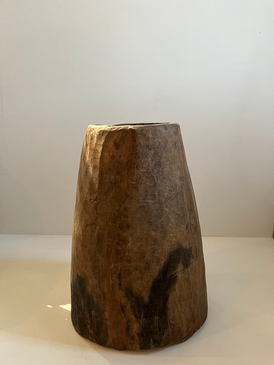 Carved Wood Planter Pot No. 001