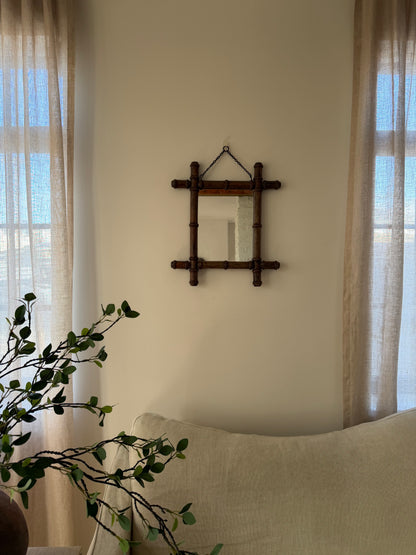 Antique Faux Bamboo Mirror I