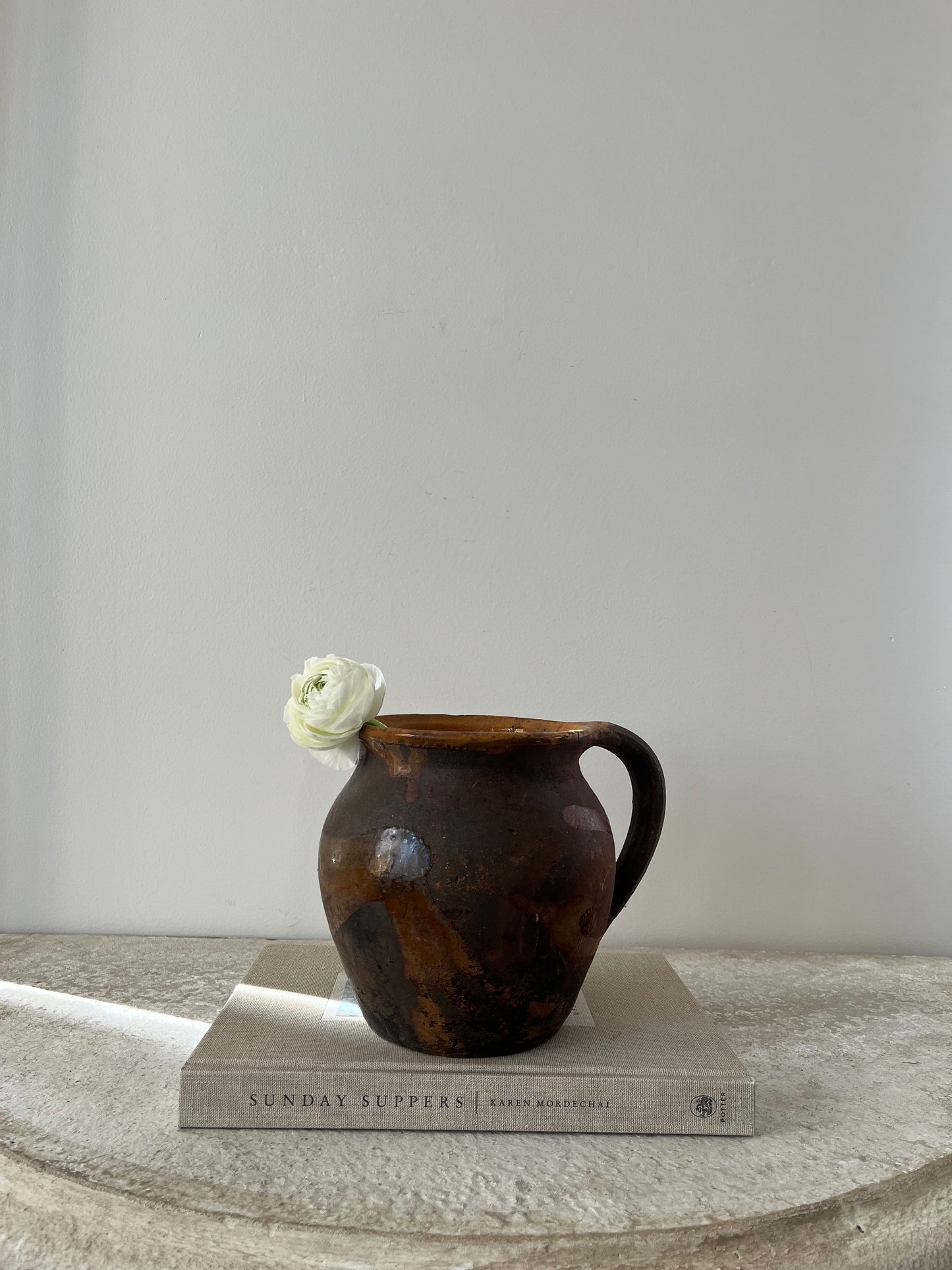 Umber & Mustard Glaze Small French Pot