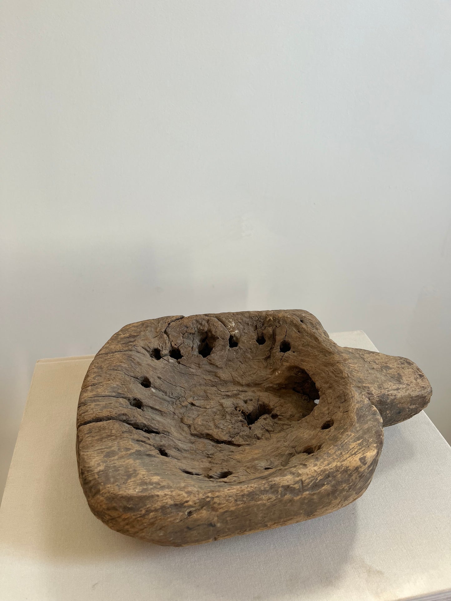 Vintage Wood Bowl with Handle No.001