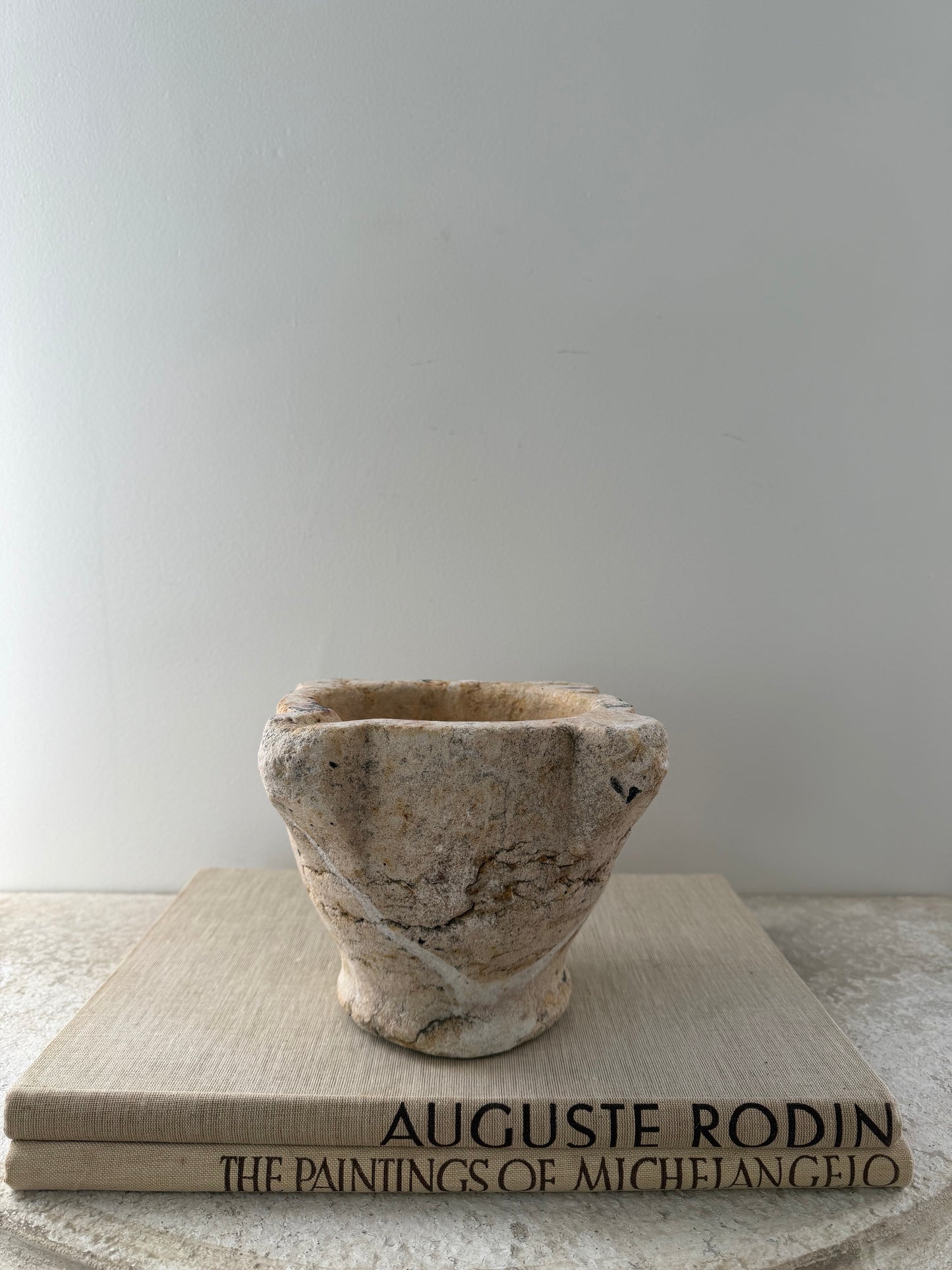 Tall French Marble Mortar