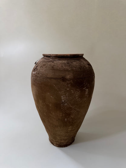 Small Olive Jar - Brown Texture