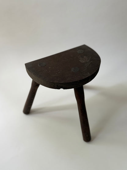 Demi Lune Milking Stool - Dark