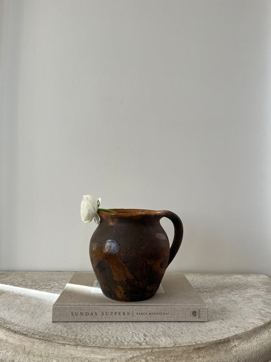 Umber & Mustard Glaze Small French Pot