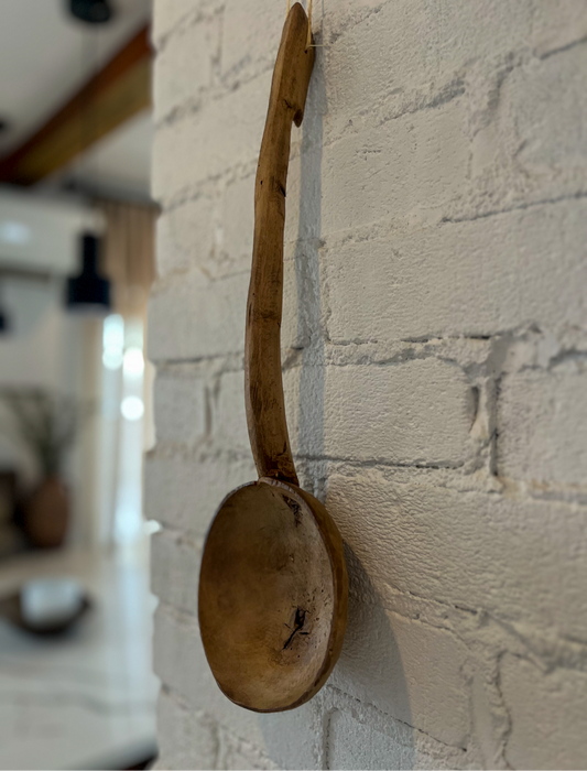 Antique hand carved French serving spoon
