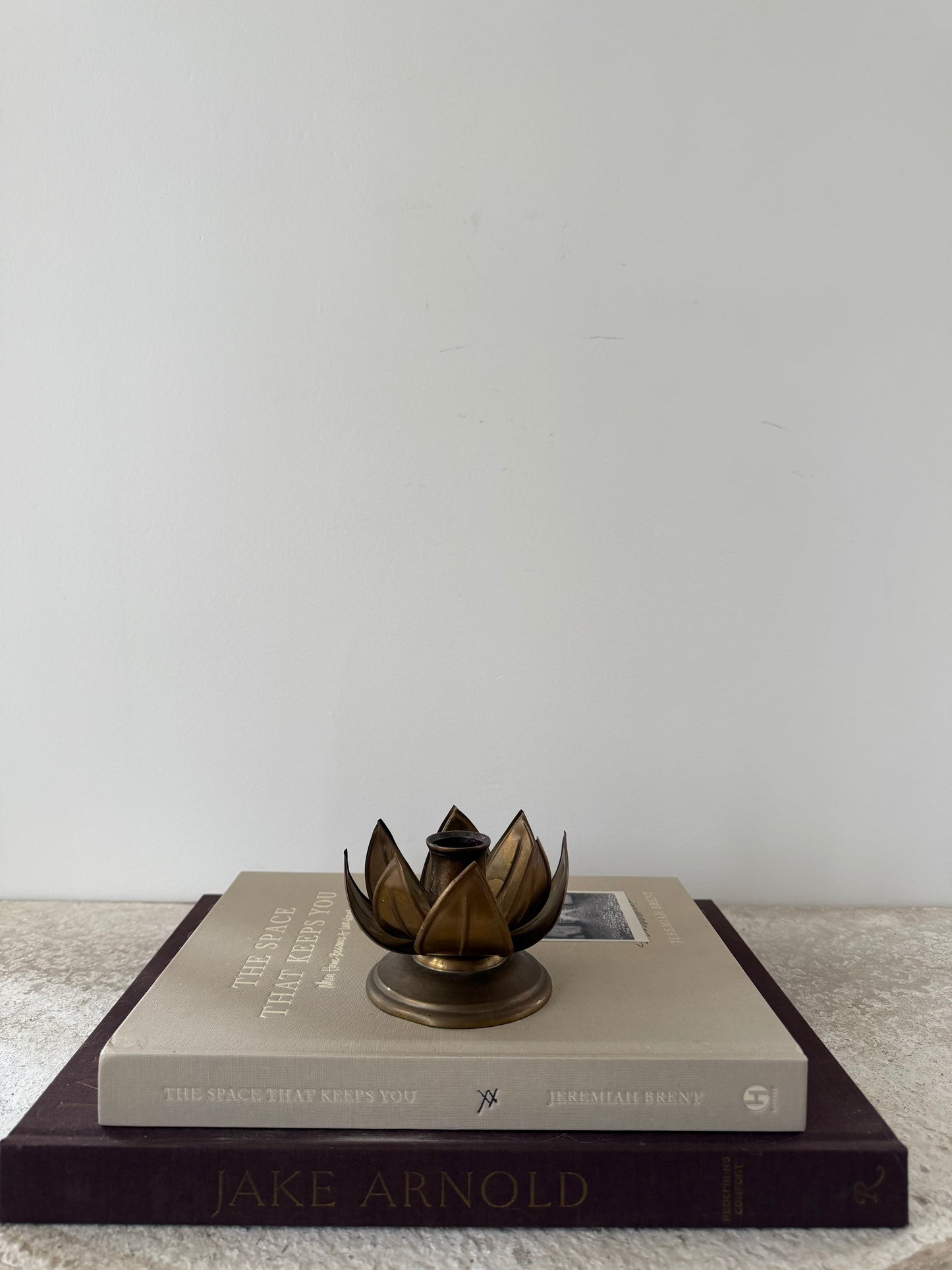 Vintage French Lotus Taper Candleholder