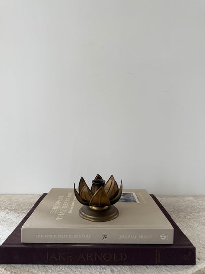 Vintage French Lotus Taper Candleholder