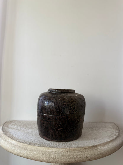 Brown Glaze Rice Wine Vessel