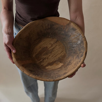 Vintage Wood Bowl - Light