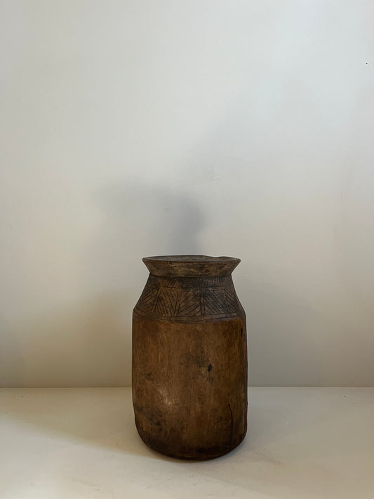 Vintage Wood Pot, XL