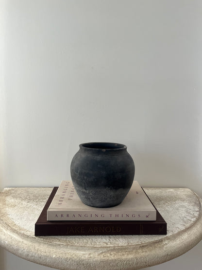 Vintage Black Clay Pot III