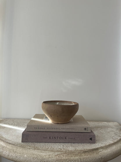 Antique French Stoneware Bowl, Brown