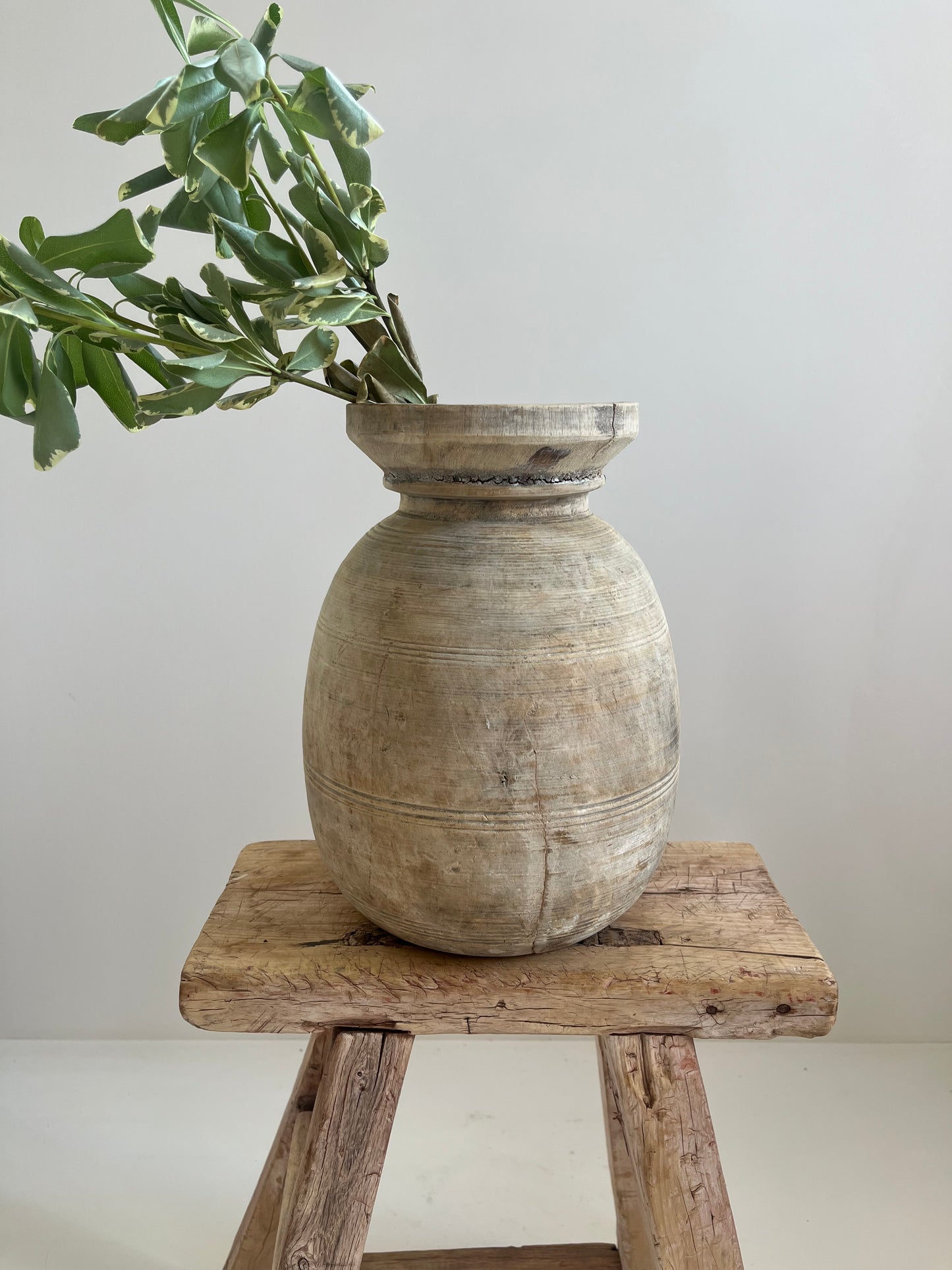 Bleached Teakwood Vase, Large No. 001