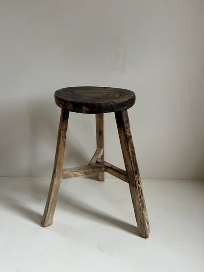 Vintage Elm Stool III