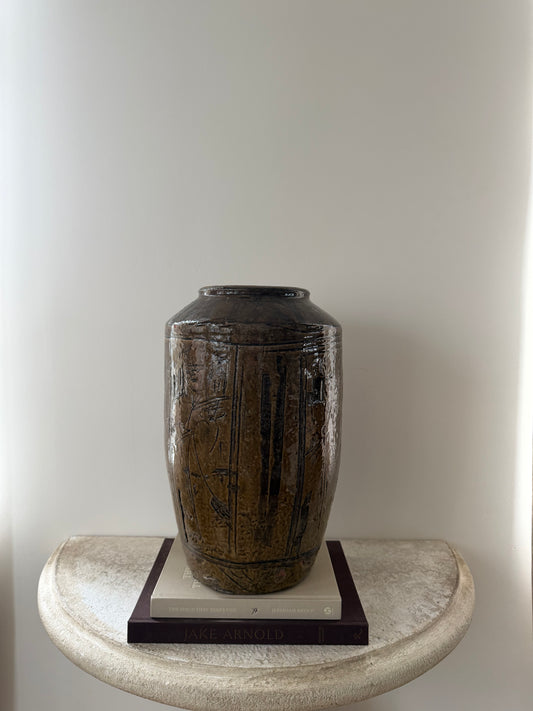 Tall Vintage Ginger Jar