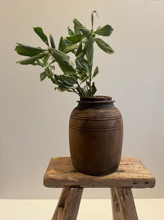 Natural Teak Wood Vase, Medium No. 003