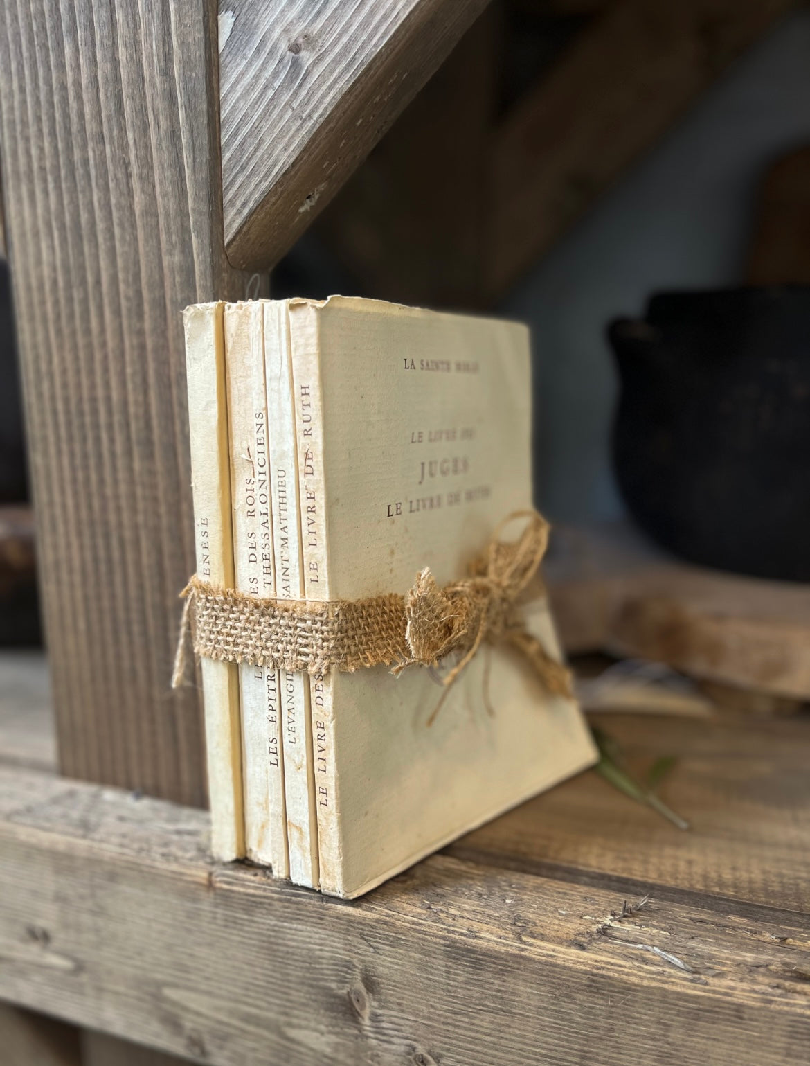 Antique french book stack