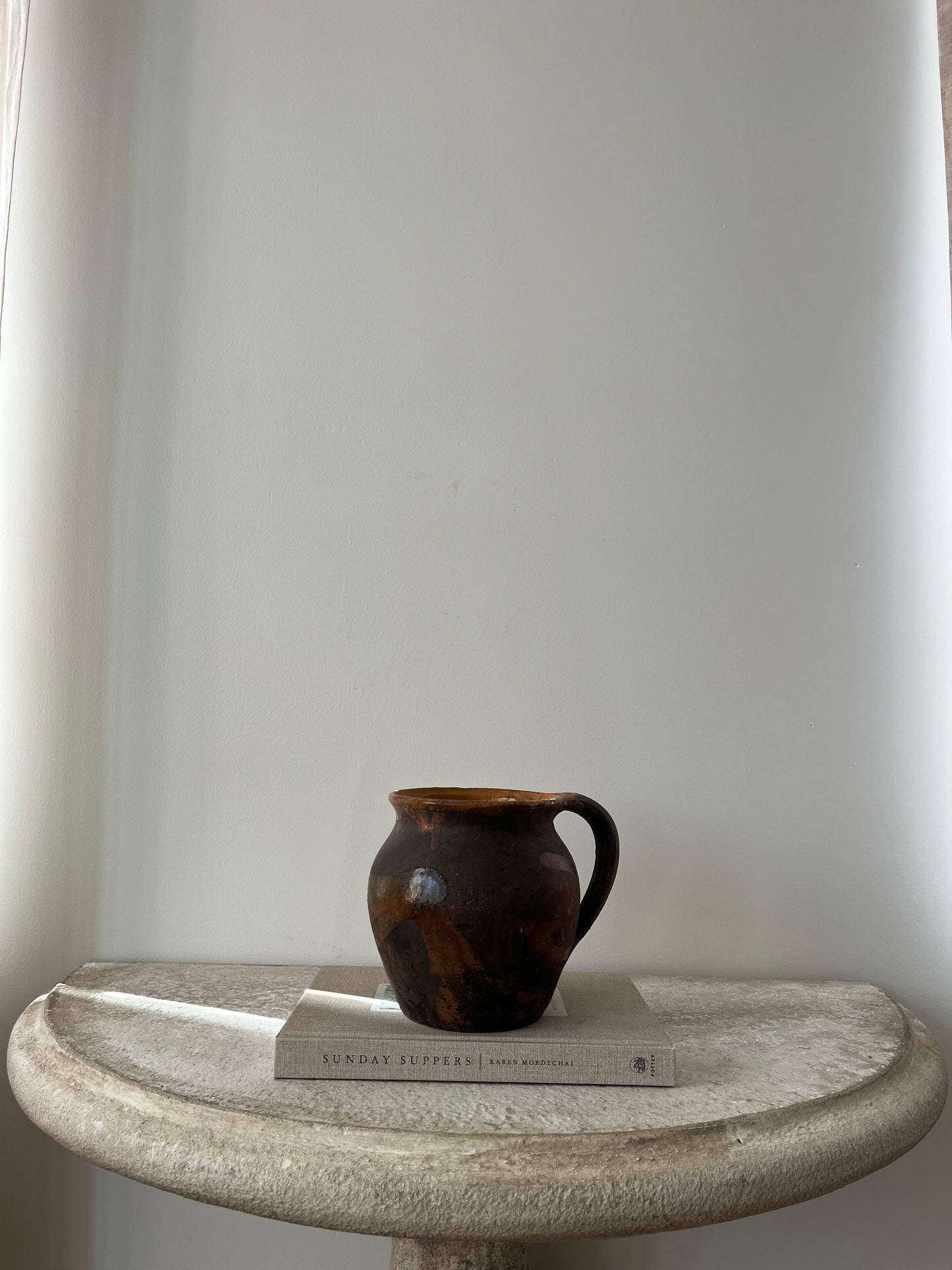 Umber & Mustard Glaze Small French Pot