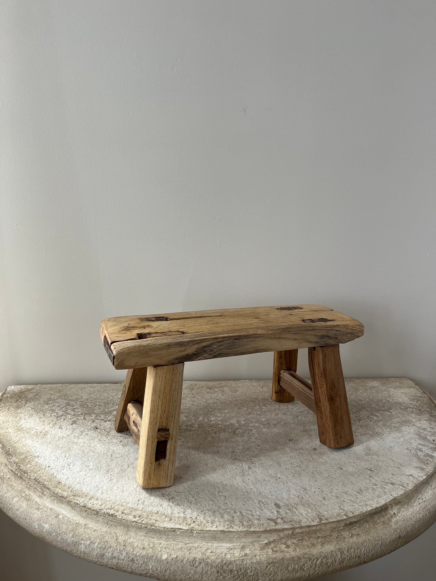 Mini Vintage Elm Stool II